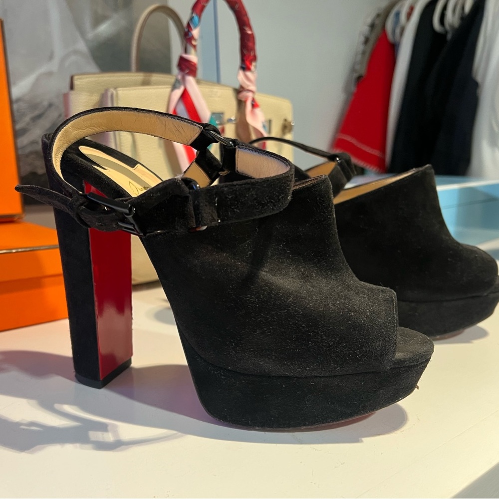 Christian Louboutin black platform heels
